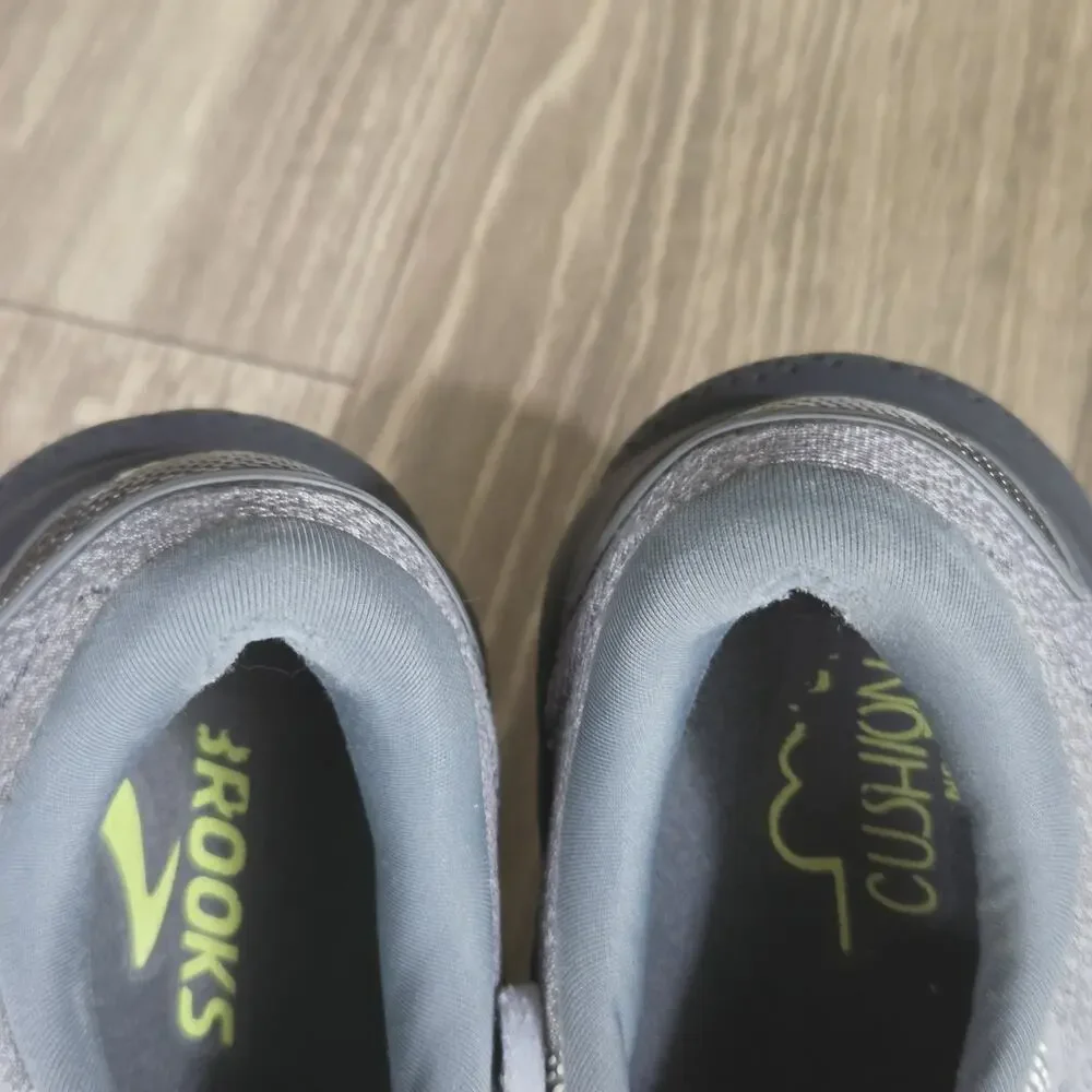 B4 Brooks Men’s 10 D Ghost 16 Primer/Grey/Lime Sneakers 1104184E040